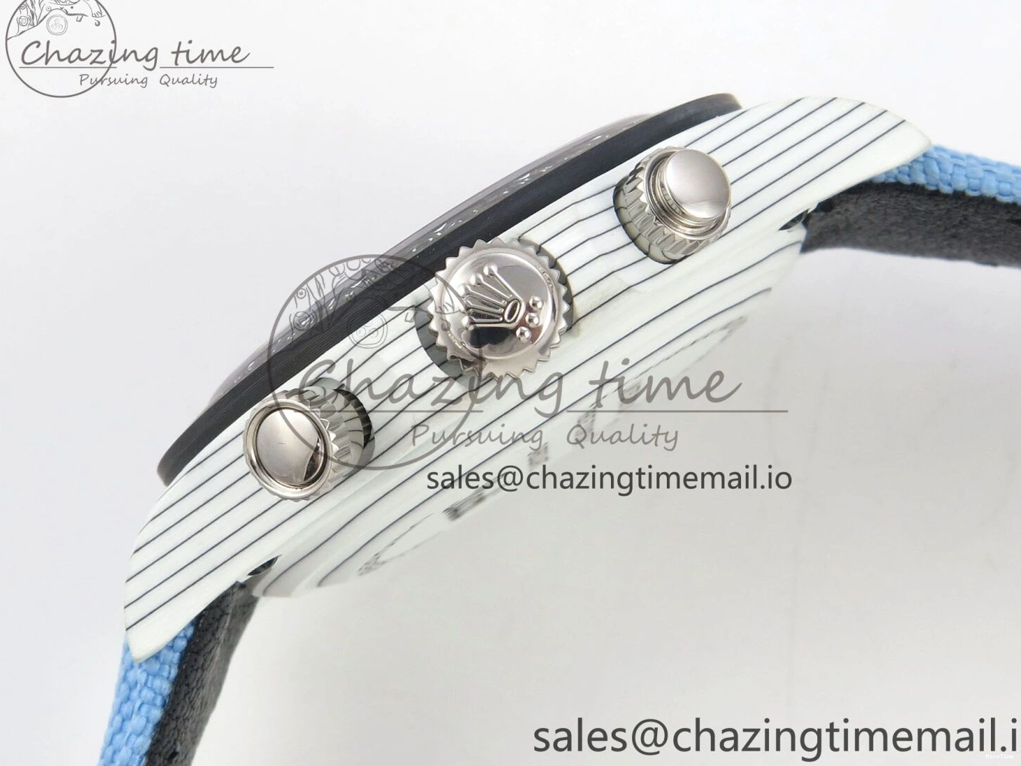 MiroTime 0403 Attractive Daytona DIW Carbon Case and Bezel DIWF Edition Black Dial on Blue Nylon Strap A 71